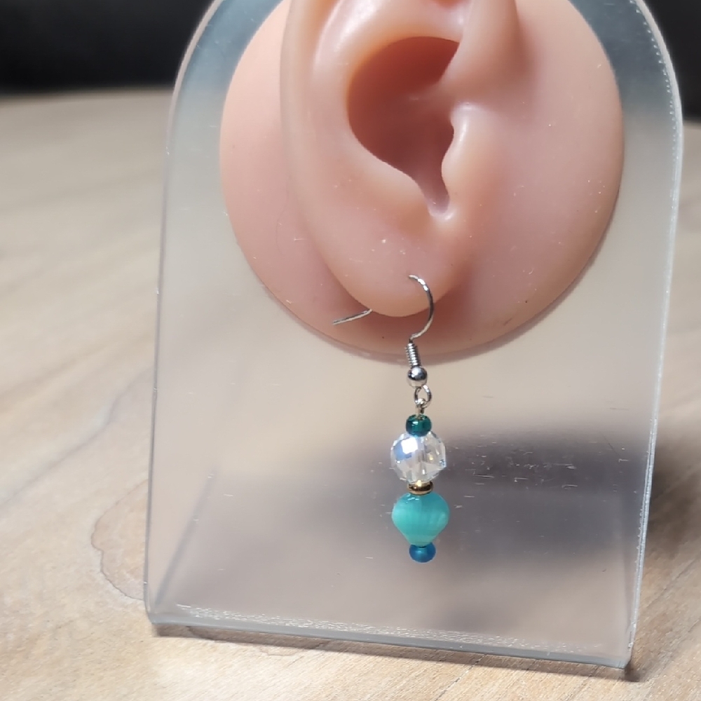 Elegant Blue and Silver Dangle Earrings
